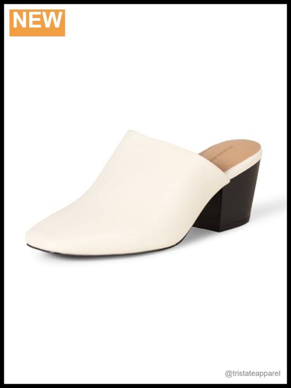 Women's Square Toe Slip On Heeled Mules, Backless, Non Slip, Memory Foam